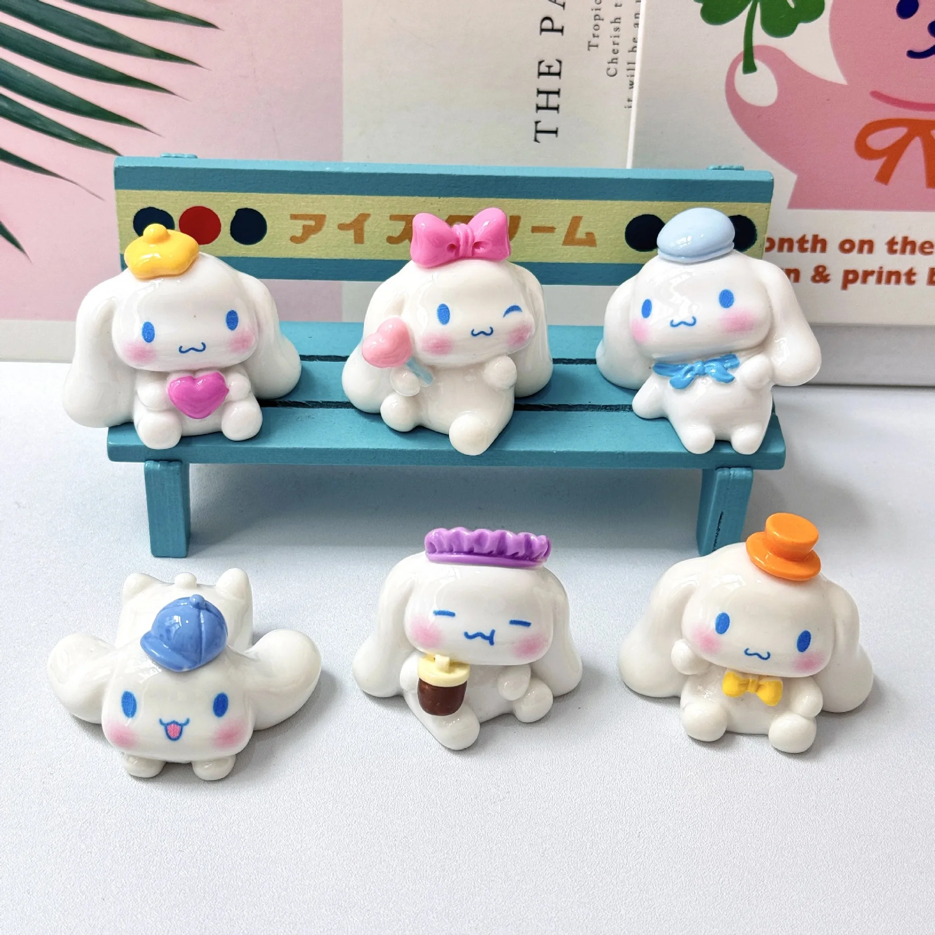 6PCS/ набор мультипликационных санрио большие ушные псы аксессуары резиновые аксессуары DIY MICRO LANDSCAPE DESKTOP ORNAMENTS ORNAMENTS игрушки детский день подарков