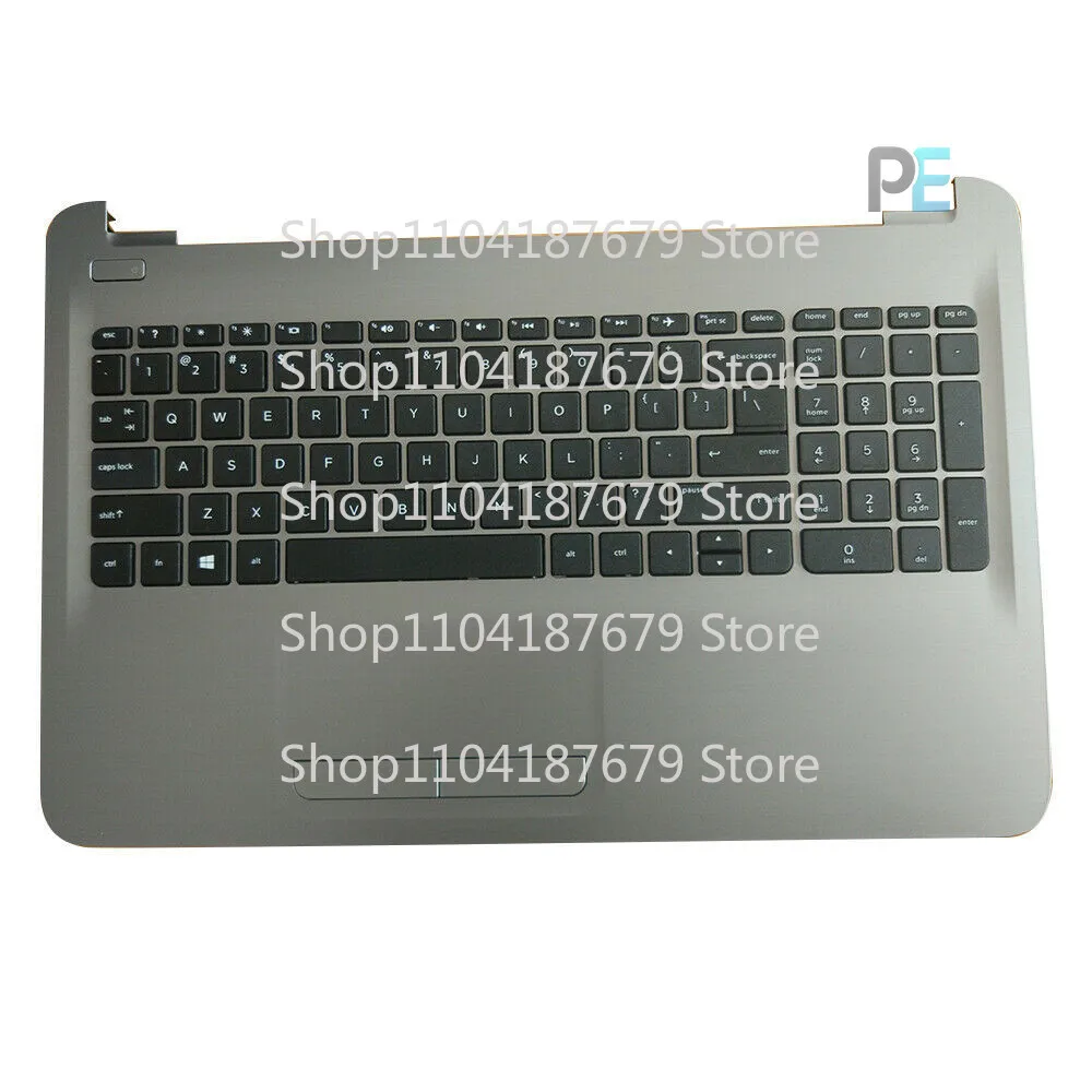 

1pcs Laptop Upper Case Palmrest Keyboard for HP 15 AY 855022-001 Silver Top Case