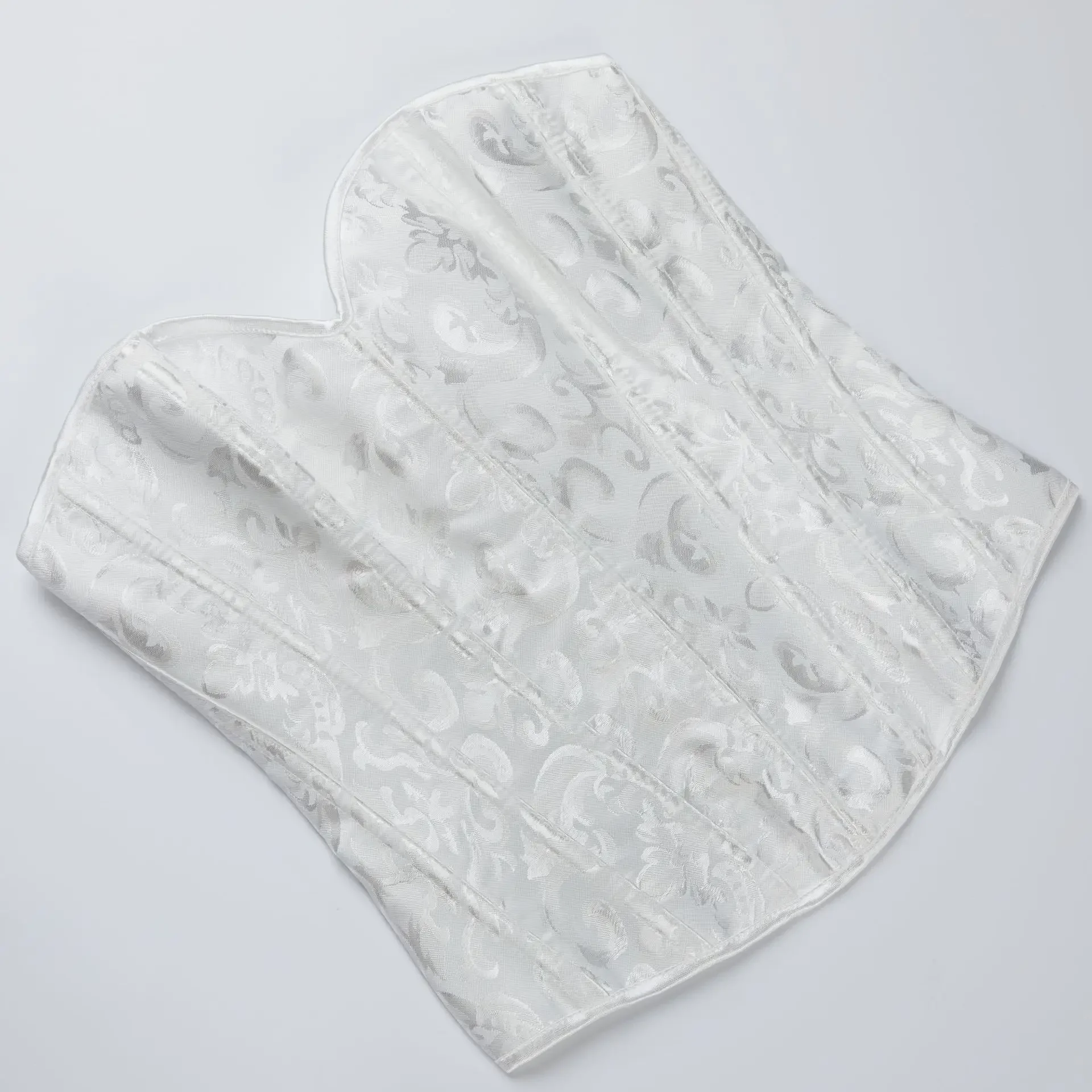 Espartilho branco superior bustier cetim rendas até overbust zíper para mulheres shaper espartilhos góticos vintage