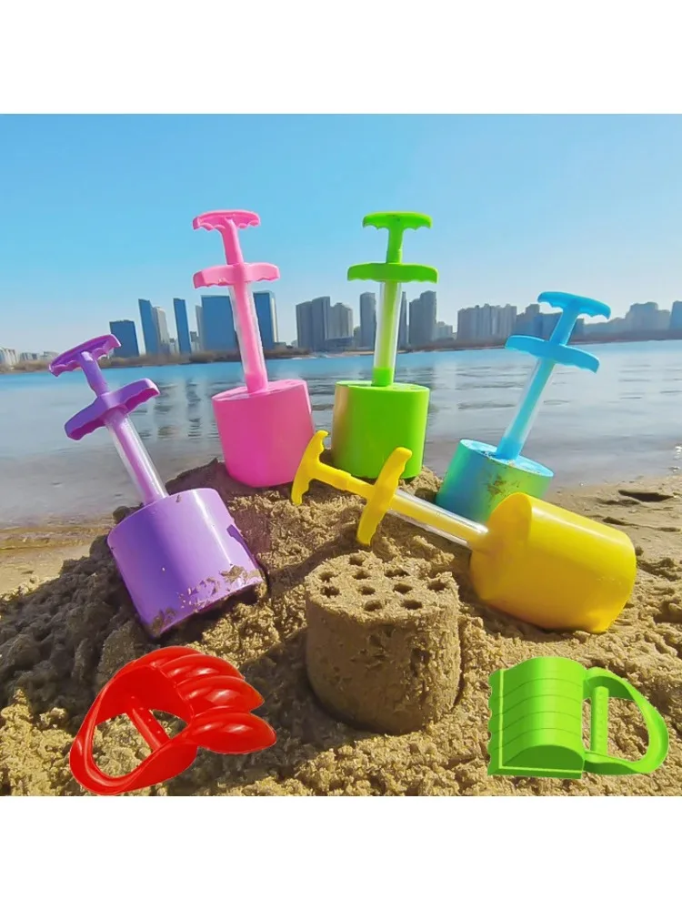 Enfants bac à sable moules jouets de plage pelle château construction sable brique murs moule été amusant en plein air bord de mer jouer eau sable neige jouets