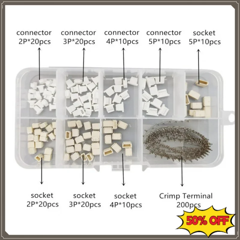 SH1.0 Horizontal patch connector socket Crimping terminal kit 2/3/4/5P Shell adapter