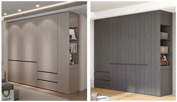 Custom Hotel Wardrobe, Modern Vertical Wall-Mounted Wooden Wardrobe, Home Furniture.