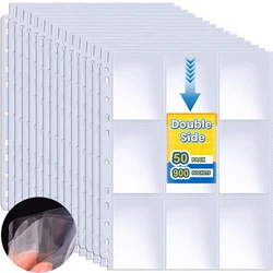 A4 Size 9 Pocket Trading Gaming Card Sleeves Double-Side Storage Album Binder Pages Card Collection Holders Idol Photo Albums