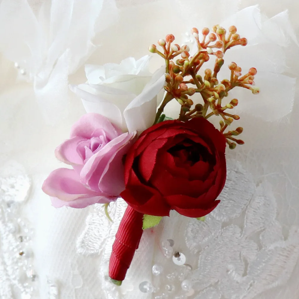 Vestido de novia europeo y americano, busto, flor, novio, falda de novia, simulación de flores, hermanas, Grupo boudoir, flor de muñeca