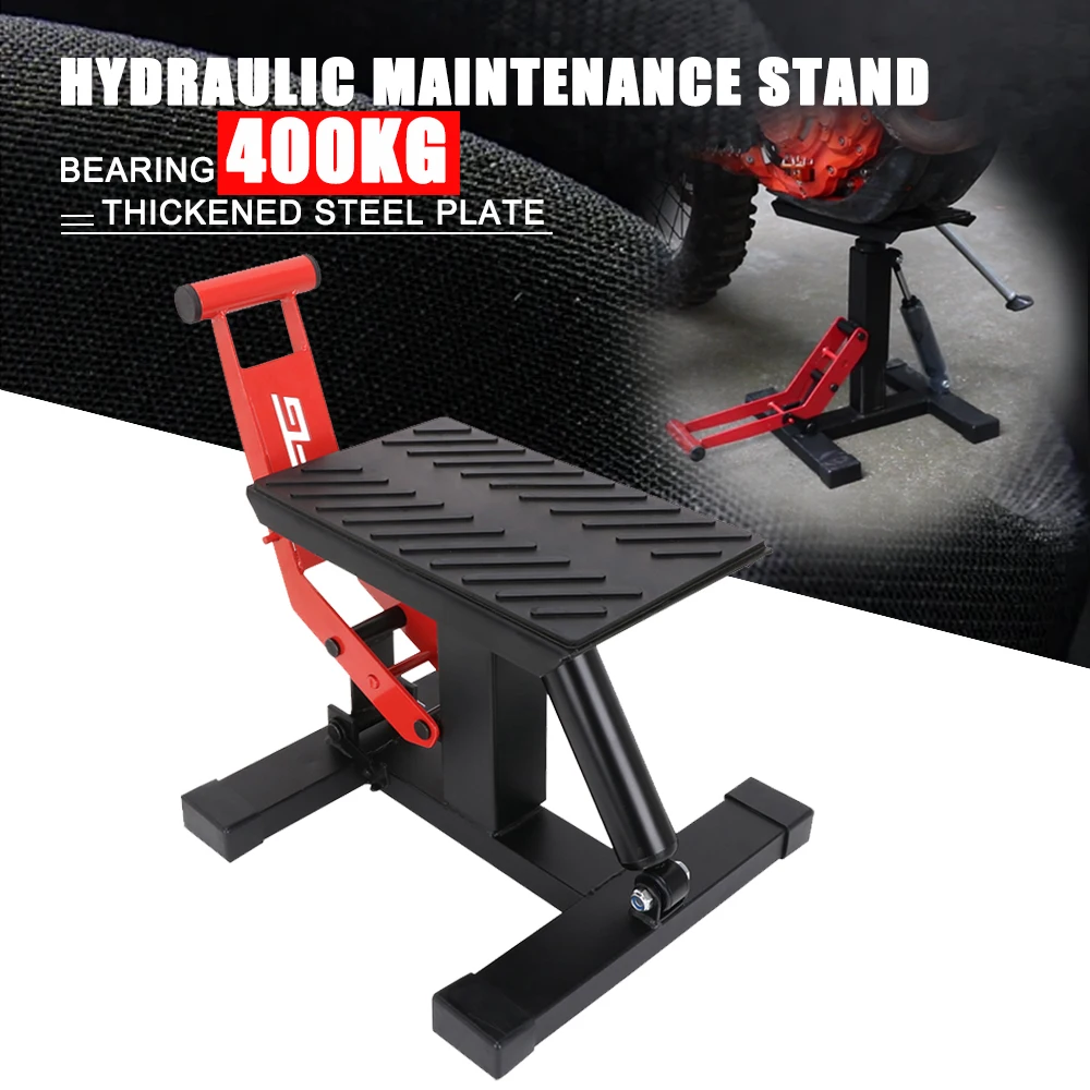 

Motorcycle Adjustable Hydraulic Lift Stand Repair Table Universal For Adventure Touring Street Bike For KTM YAMAHA Bearing 400kg