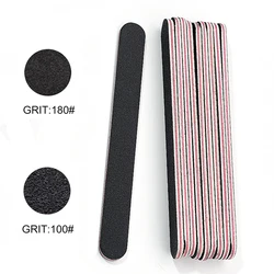 5pcs/10pcs Nailfile Professional Nail Buffer Black Sandpaper Strong Straight Lime Angle 100/180 Buffing Sanding Emery Board File