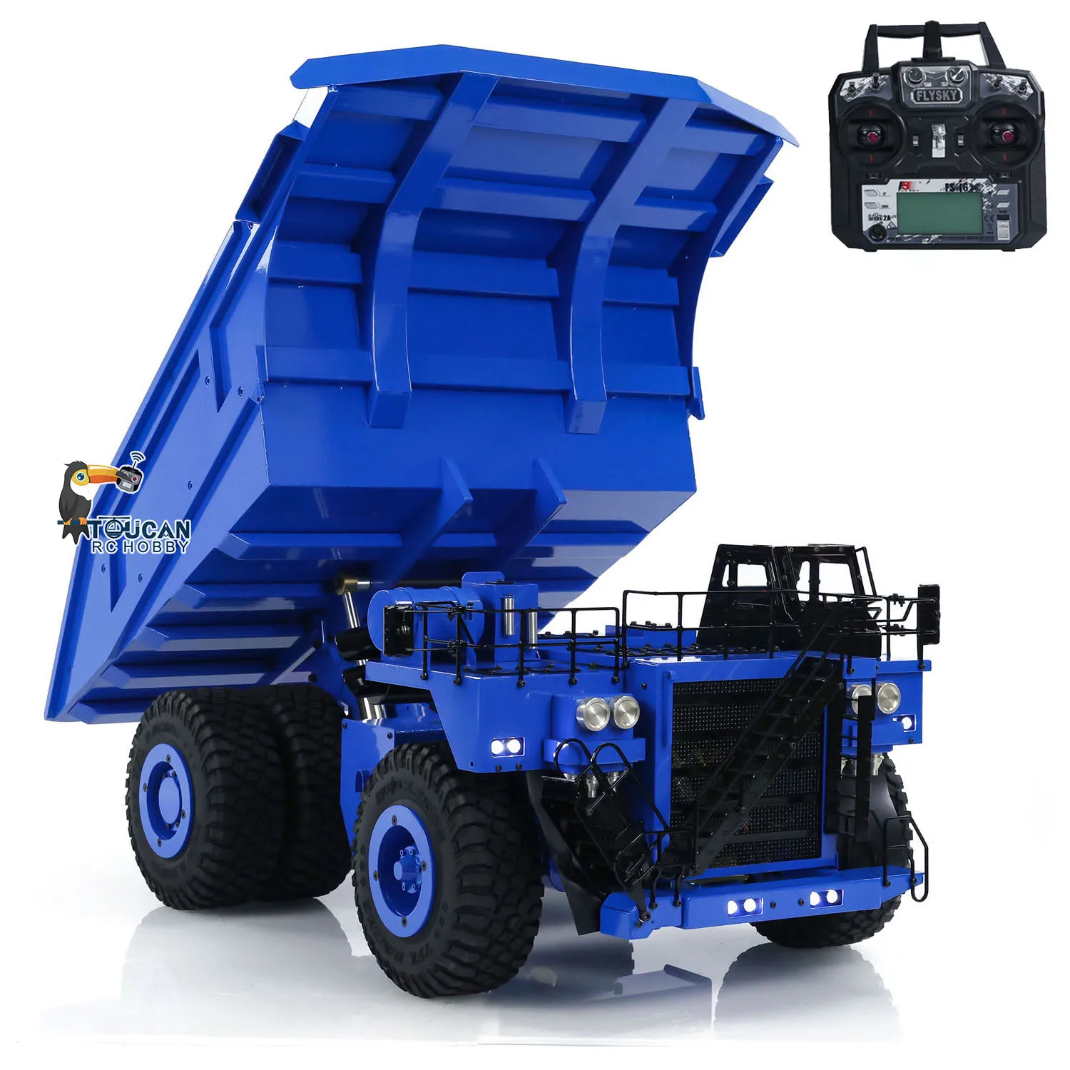 793D RC 유압식 광산 트럭 1/20 금속 헤비 듀티 머신 원격 제어 덤퍼 자동차 모델 FlySky I6X 무선 조명 페인트 장난감