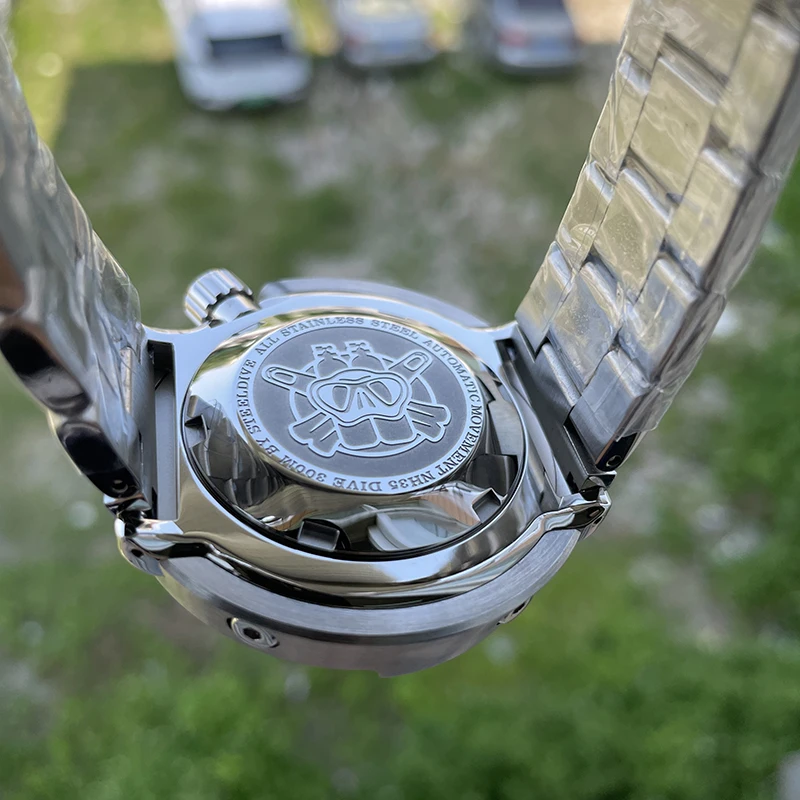 STEELDIVE Men Diving Watch 47.5mm Tuna Automatic Mechanical Wristwatch 30ATM Waterproof C3 Luminous NH35 Steel Bezel Military