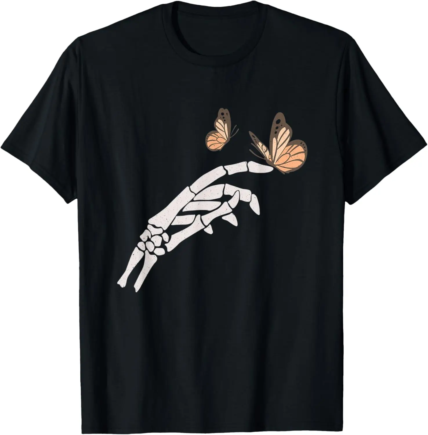 تي شيرت رجالي مطبوع عليه جمجمة الخفافيش القوطية - تي شيرت برسومات الهالوين باللون الأسود والأبيض، قماش ناعم مريح بدون بيلينغ ومقاوم للبهتان #2