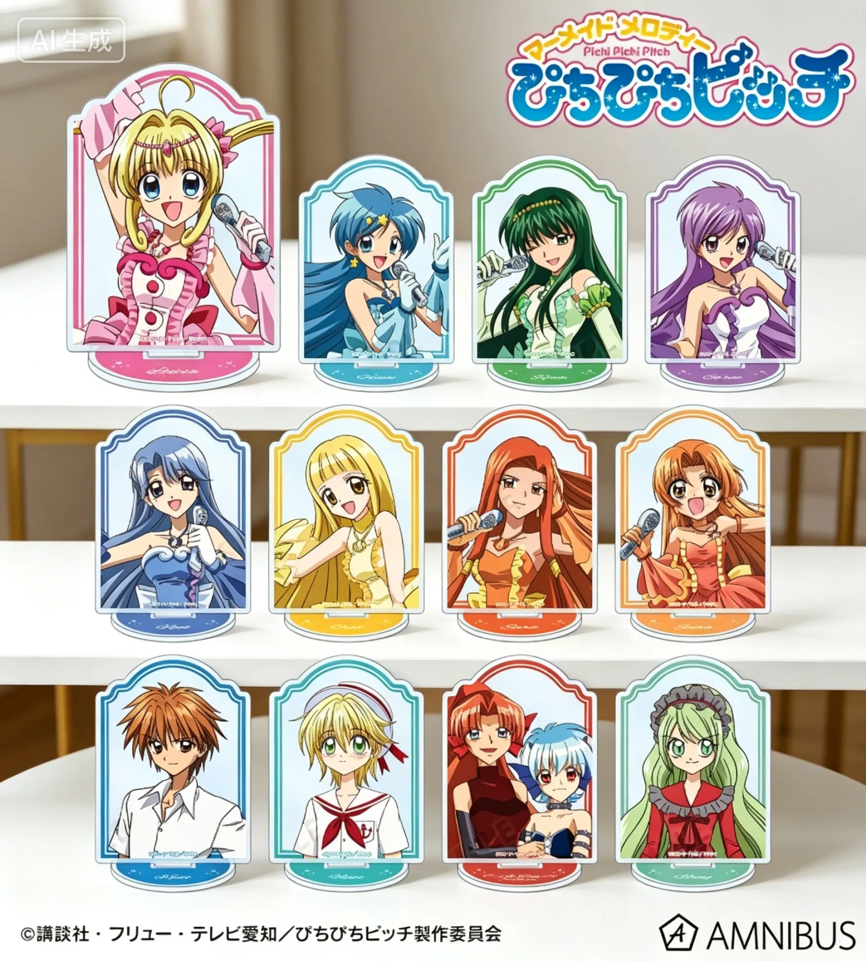

Anime Mermaid Melody Pichi Pichi Pitch Lucia Nanami Hanon Hosho Acrylic Stand Model Plate Keychains Desktop Ornament