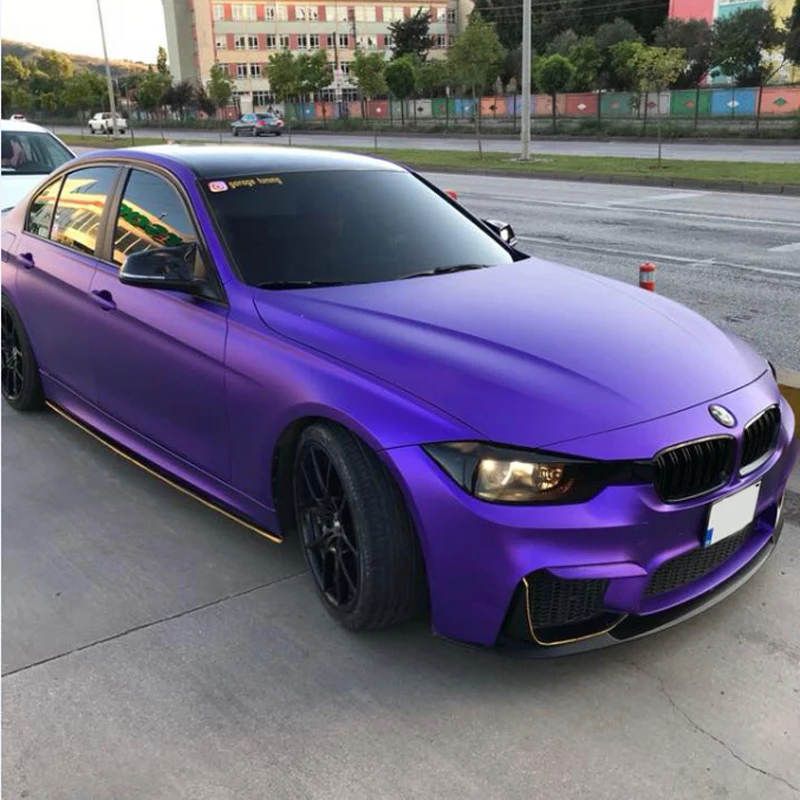 

Highest Quality Matte Satin Purple Vinyl Wrap Film Car Wrapping Foil Roll Air-release Adhesive
