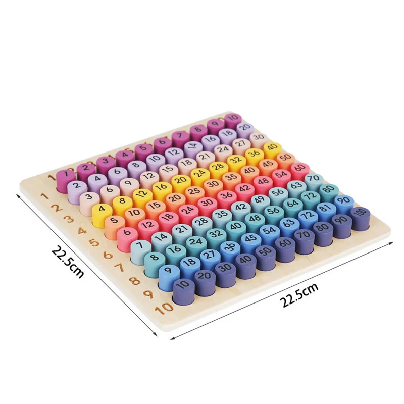 Tablero de multiplicación Montessori 99, ayuda para enseñanza de matemáticas, juego de mesa de división de multiplicación, juguetes educativos para edades tempranas para niños