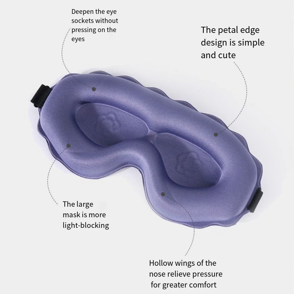 Lidschatten-Abdeckung, 3D-Schlafmaske, Augenklappe, verstellbar, atmungsaktiv, Nachtschlaf-Patch, weich, leicht, Reise-Augenmaske, Schlafmaske
