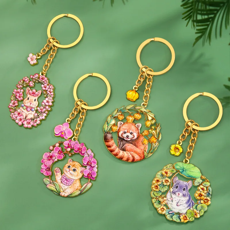 Cute Mini Bear Shiba Inu Corgi Keychain Women Fashion Bag Pendant Lovely Cartoon Animal Keyring Exquisite Backpack Ornament Gift