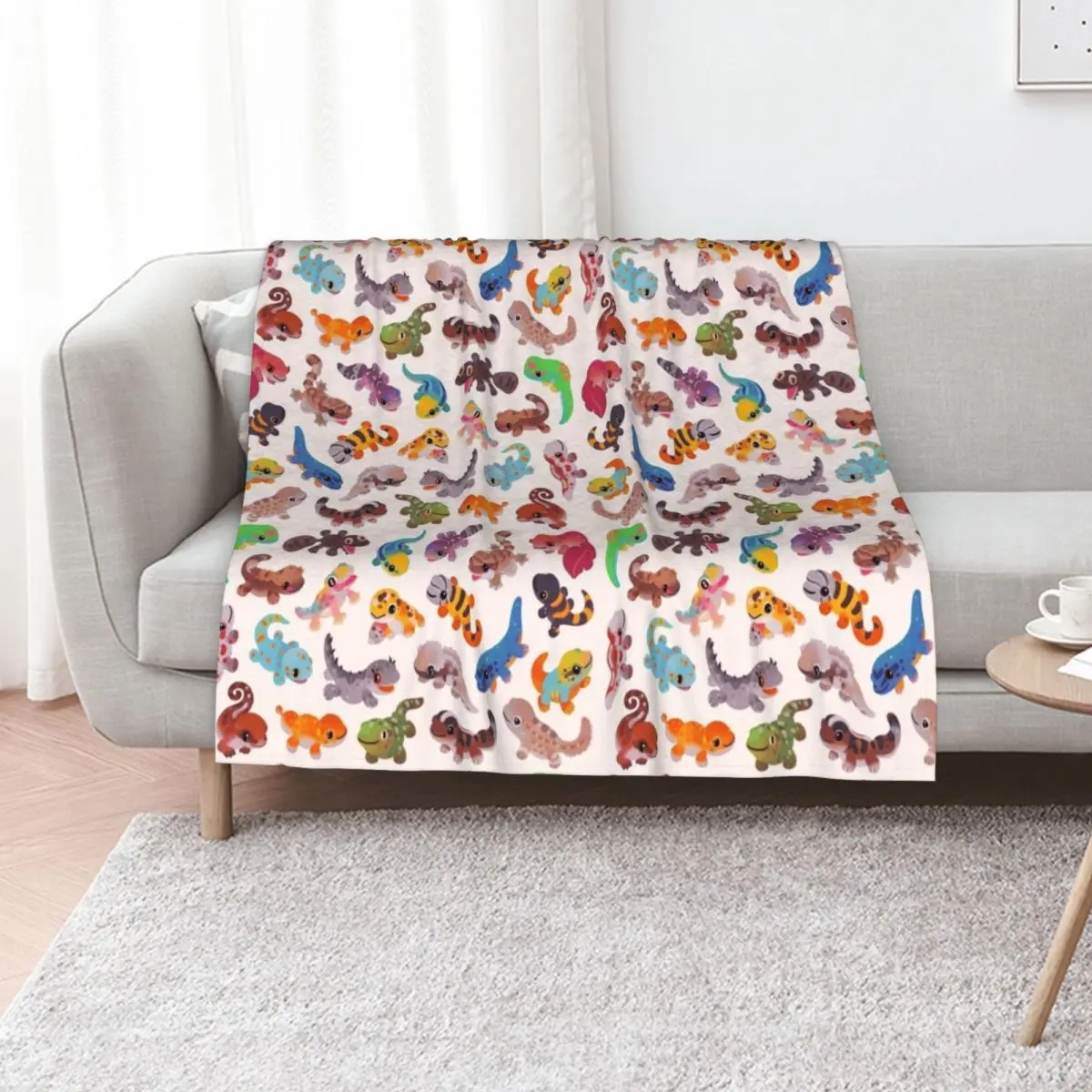 Gecko - bright Throw Blanket Bed covers for winter Retros Summer Comforter Multi-Purpose Blankets