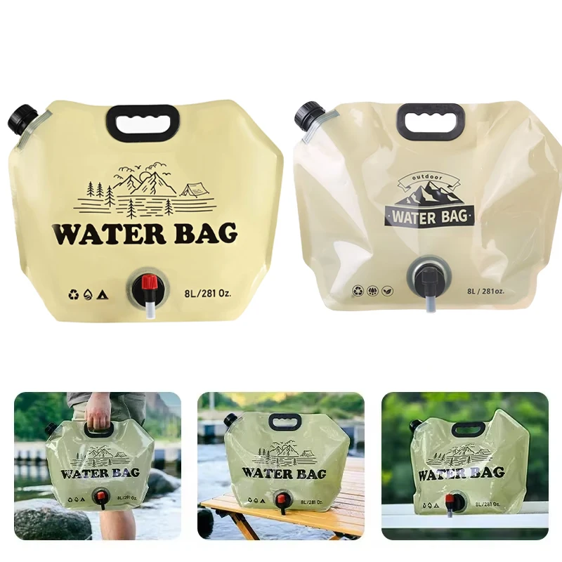 Outdoor Große Kapazität Wasser Tasche 8L Faltbare Wasser Lagerung Tasche Tragbare Wandern Wasser Behälter Eimer Beutel Camping Liefert