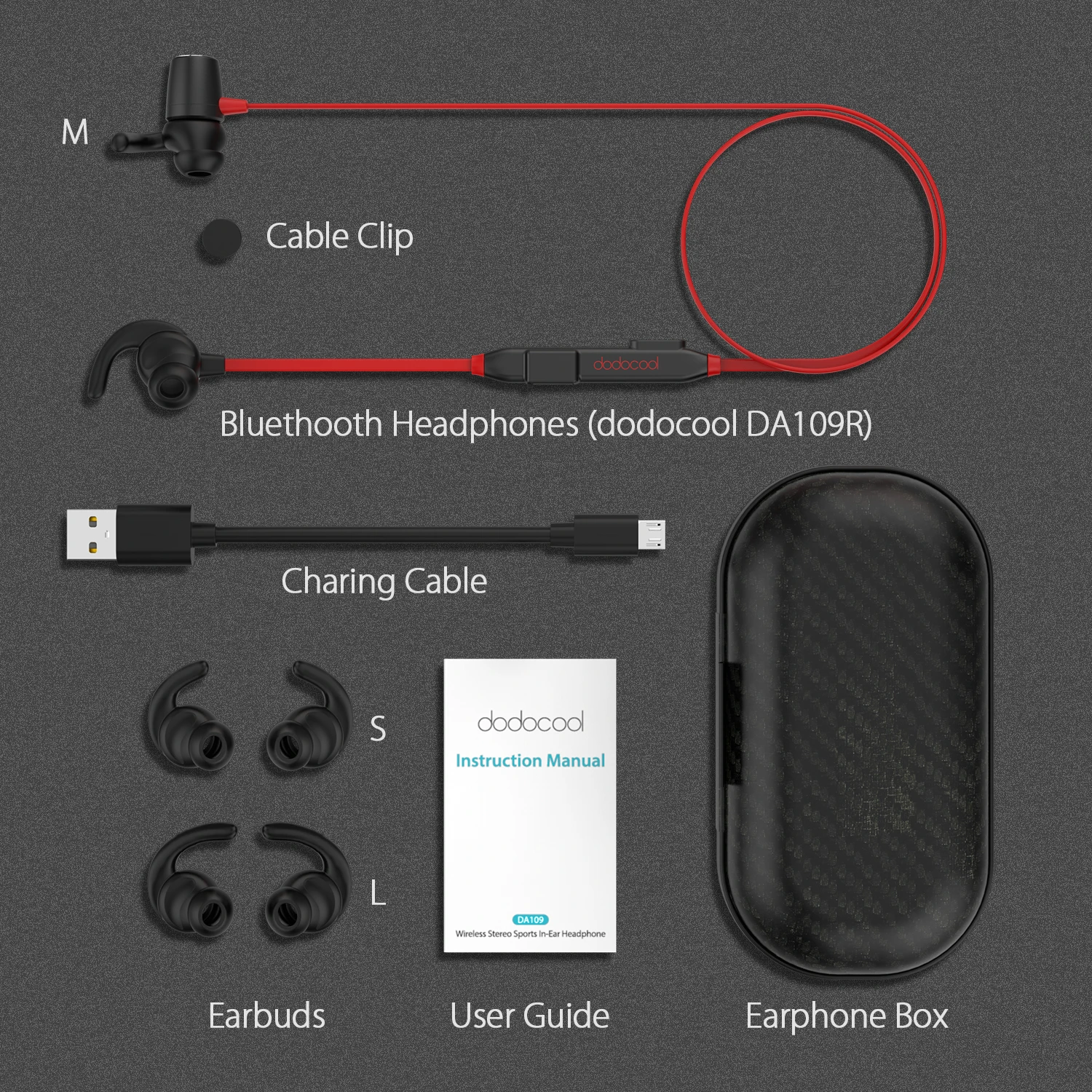 dodocool Magnetic Wireless Stereo Sports In-Ear Headphone with HD Mic CVC 6.0 Noise Cancellation for Most Bluetooth-enabled