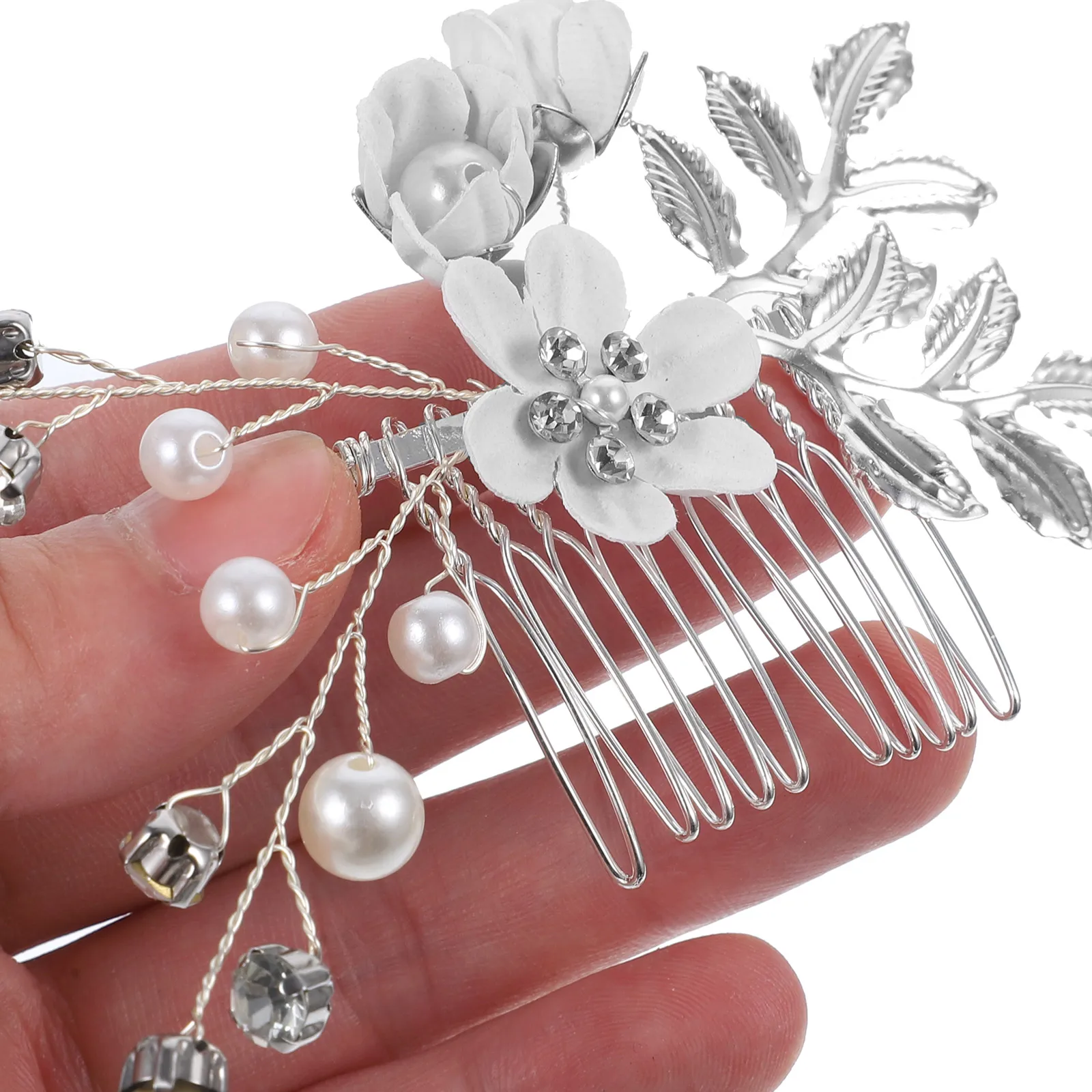 

1 Set Flower Shape Hair Comb Hairpin Bridal Wedding Accessories Women Girls Brides Bridesmaids Rhinestone Pearl Lightweight Safe