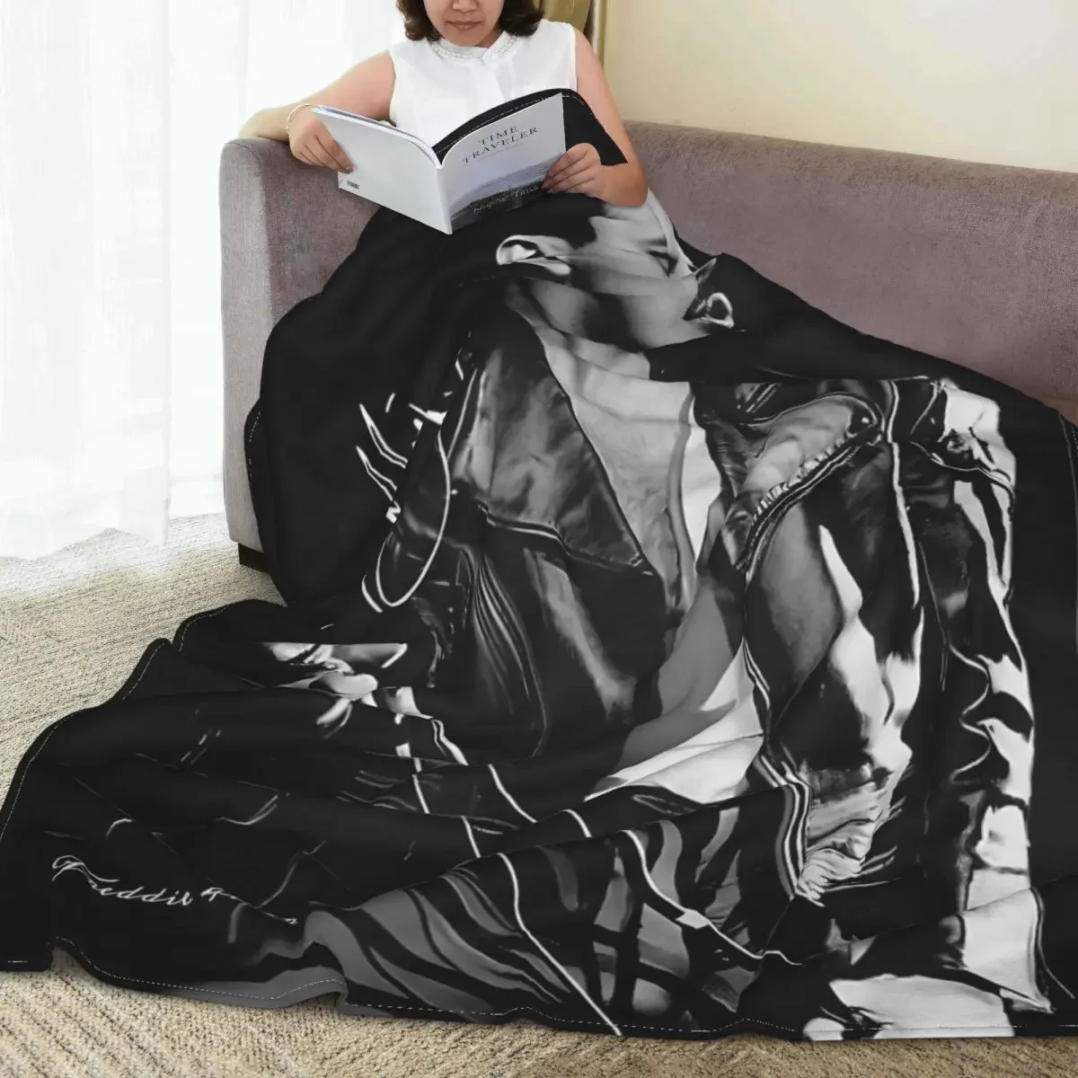 Freddie Mercury Music Band Blanket Queen Band Fleece Throw Blankets Bedding Couch Decoration Lightweight Bedsprea