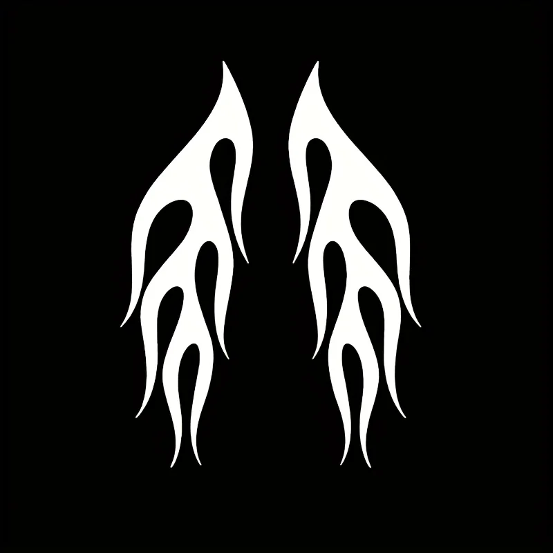 Set of 2 flame-themed decorative stickers, suitable for cars, motorcycles, and bicycles