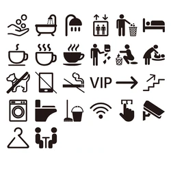 Modern Acrylic Toilet Wi-Fi Tool Sign Camera NO Smoking Dining Room WC Symbol Wall Plate Customize Logo for Public Office Hotel