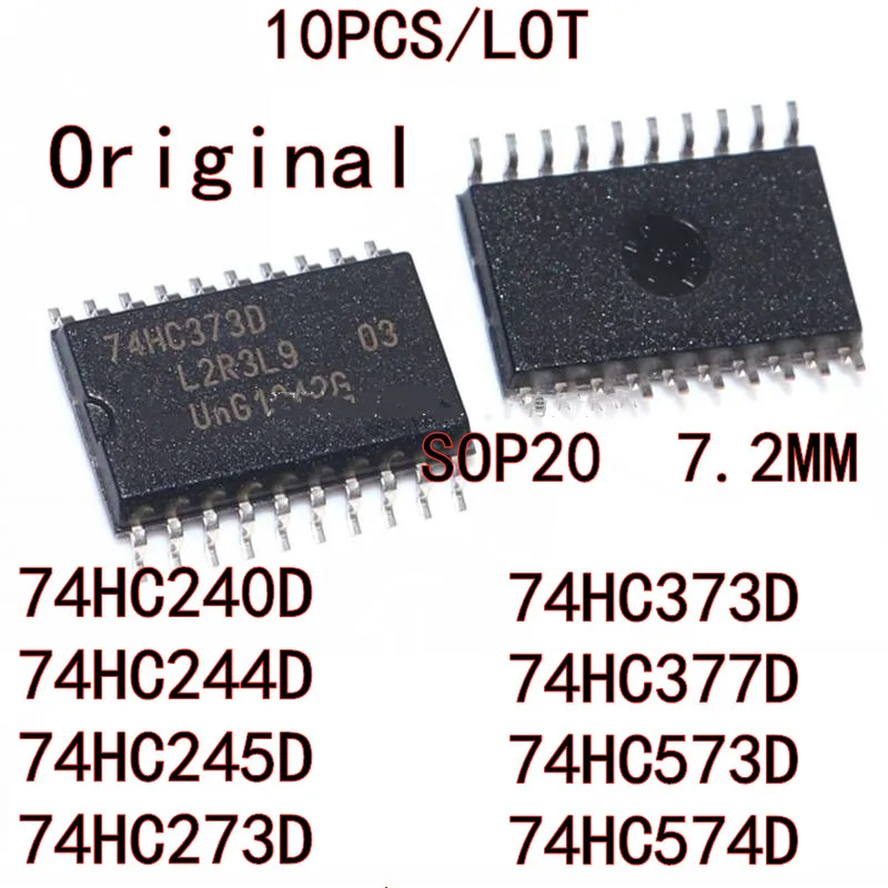 10 sztuk/partia 74HC240D 74HC244D 74HC245D 74HC273D 74HC373D 74HC377D 74HC573D 74HC574D SOP-20 SMD 7.2MM nowy w magazynie układ scalony — zdjęcie produktu 2