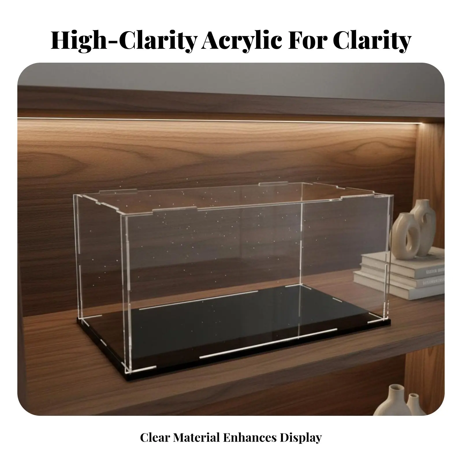 

Прозрачный акриловый демонстрационный бокс, высокопрозрачный акриловый футляр для фигурок, долговечный, защищенный от пыли контейнер для моделей, прочный.