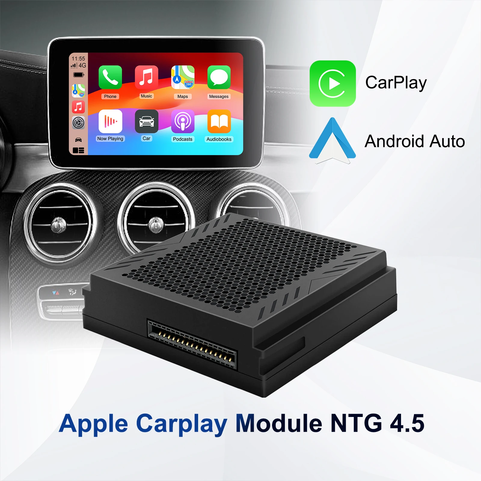 

Беспроводной декодер для обновления экрана с поддержкой CarPlay и Android Auto для Mercedes Benz A/B/C/E/CLA/GLK/ML/SLD с системой NTG 4.5, функция Mirror Link
