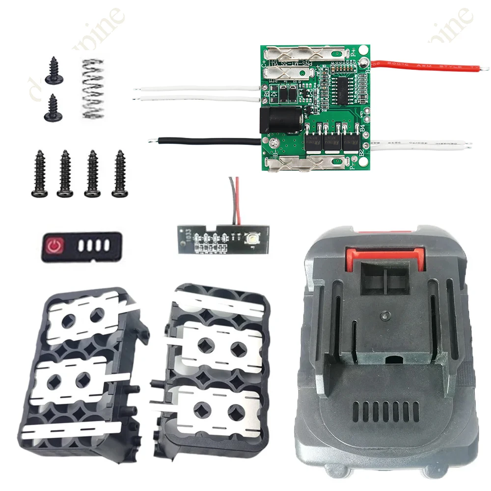 Lithium Battery Case 15*18650 BMS Charge Protection Circuit Board PCBA For Lomvum Zhipu Hongsong Jingmi For Makita 21V Box Shell