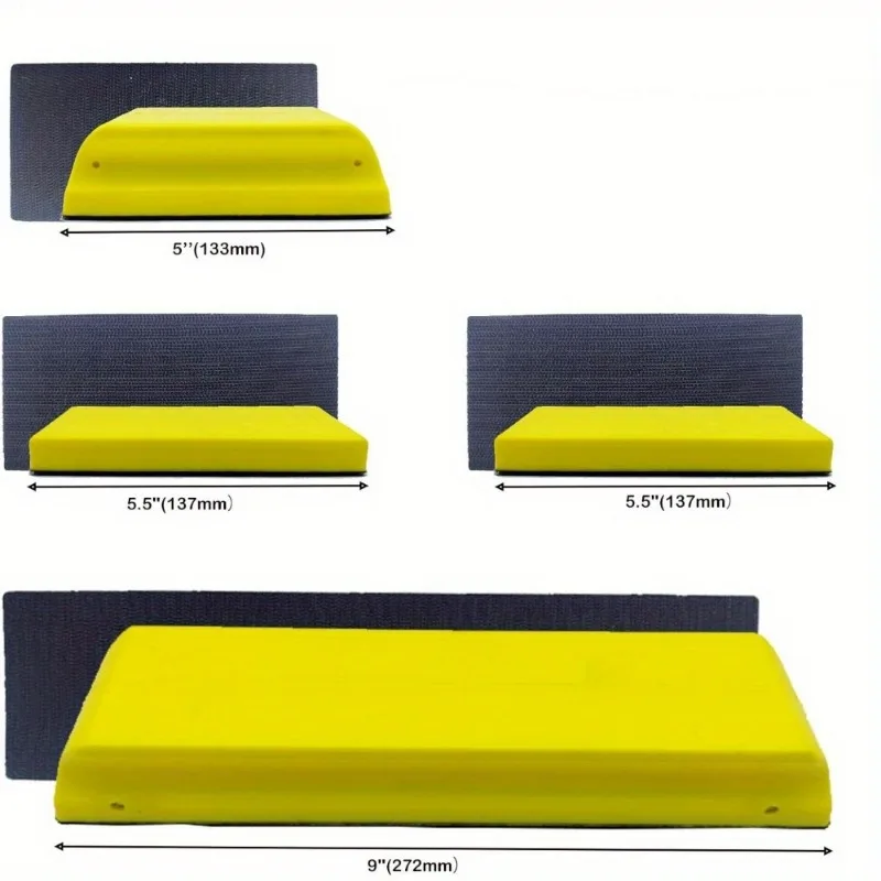 7pcs Hand Sanding Block Set Rectangle Handheld Sanding Pad Hook and Loop Interchangeable Assorted Shapes