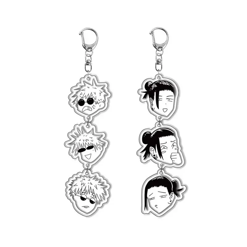 Anime Keychain Man Key Chain for Women Accessories Cute Bag Pendant Key Ring Acrylic Cartoon for Friends Gifts