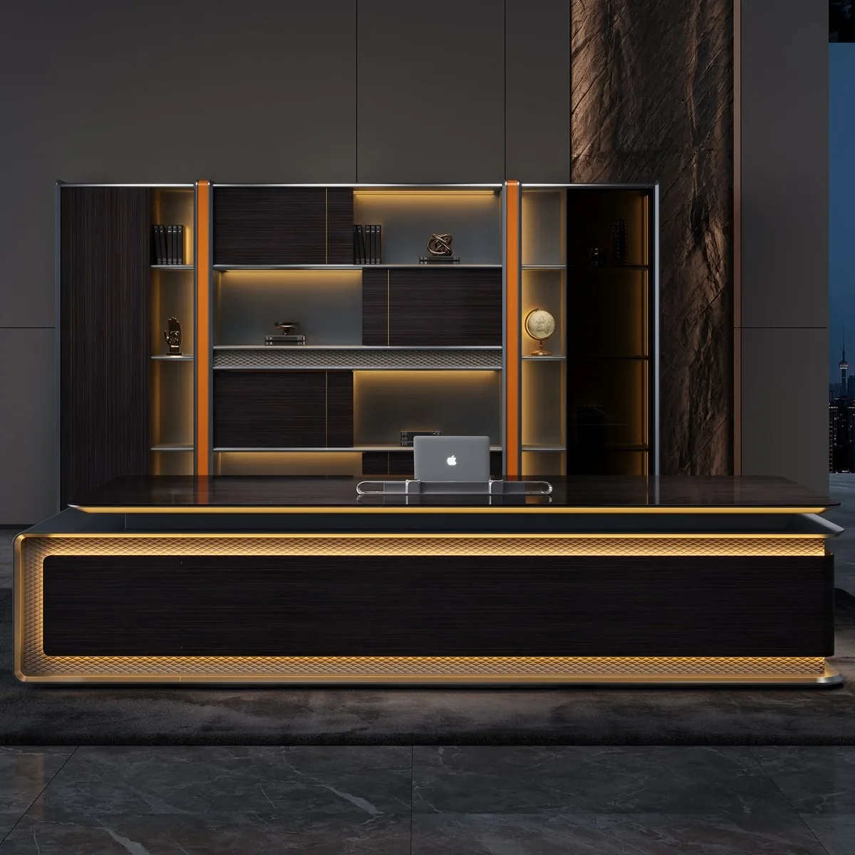 Minimalist aesthetic boss desk light luxury lighting fashion president  manager office supervisor desk