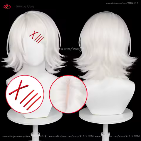 Anime 35cm White Juzo Suzuya Cosplay Wig Unisex Simulated Scalp Wigs Heat Resistant Synthetic Hair Halloween Wig + Wig Cap