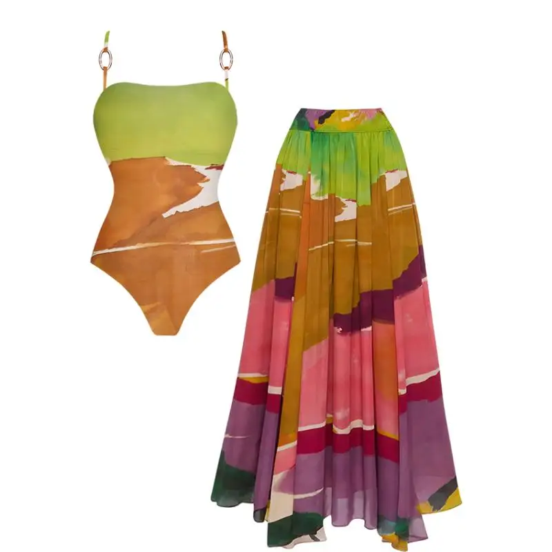 

Flaxmaker 2026 Summer Swimsuit Sets Women Sexy Off The Shoulder Printed Swimwear Bandeau Pink Flower Print Biquini conjunto de