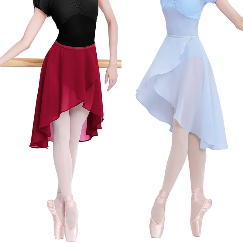 Women Ballet Skirt Adult Long Wrap Chiffon Skirt Ballet Tutu Skate Skirt Adjustable Buckles Ballerina юбка Dance Wear