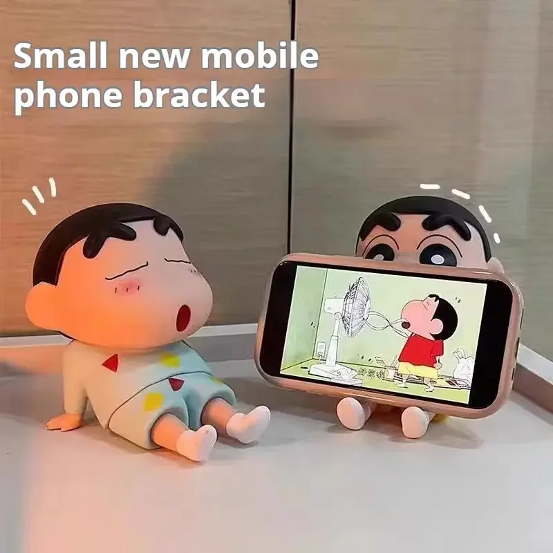 Cartoon Crayon Shin Chan Boochan Desktop Anime Accessories Phone Stand Watch Video Cartoon Phone Stand Cute Doll Girl Gift