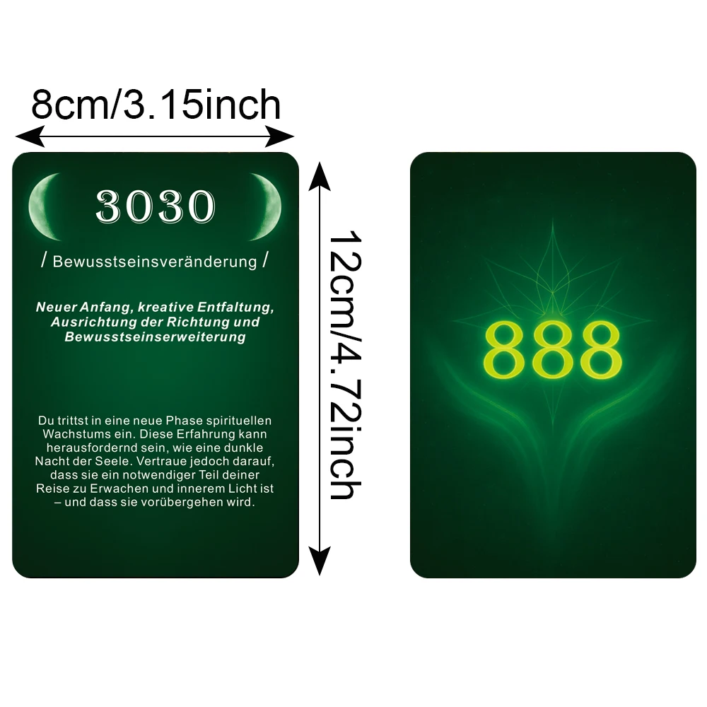 سطح أوراكل الألماني، 48 بطاقة موضوعية للانعكاس الذاتي والتشجيع والعرافة، 12 × 8 سم، بطاقات القلقاس #2