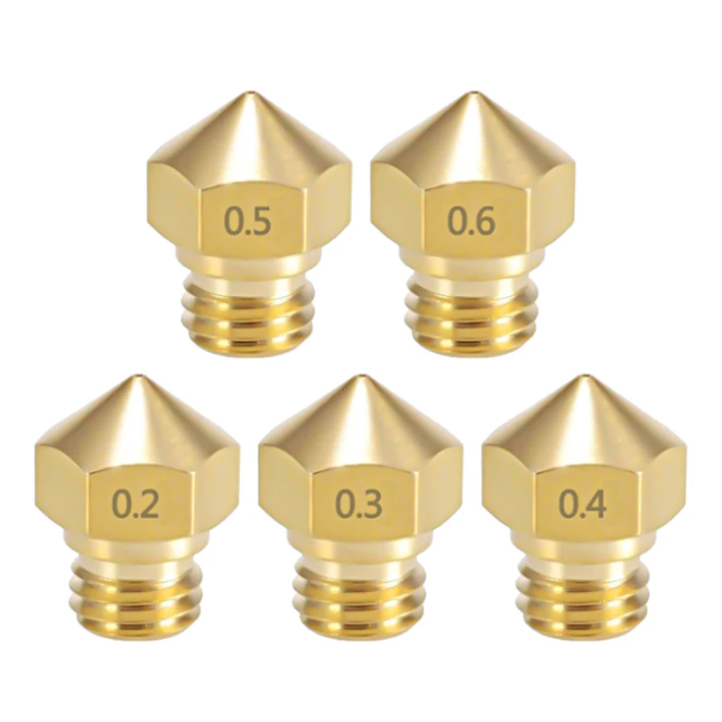 5 шт., насадки для экструдера, 0,2/0,3/0,4/0,5/0,6/0,8/1,0 мм