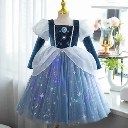 Luxury Girl Children's Princess Party Dress For Girls' Autumn Winter Dress Mesh Puff Ball Gown Evening Dresses 4 to 10 Years Old