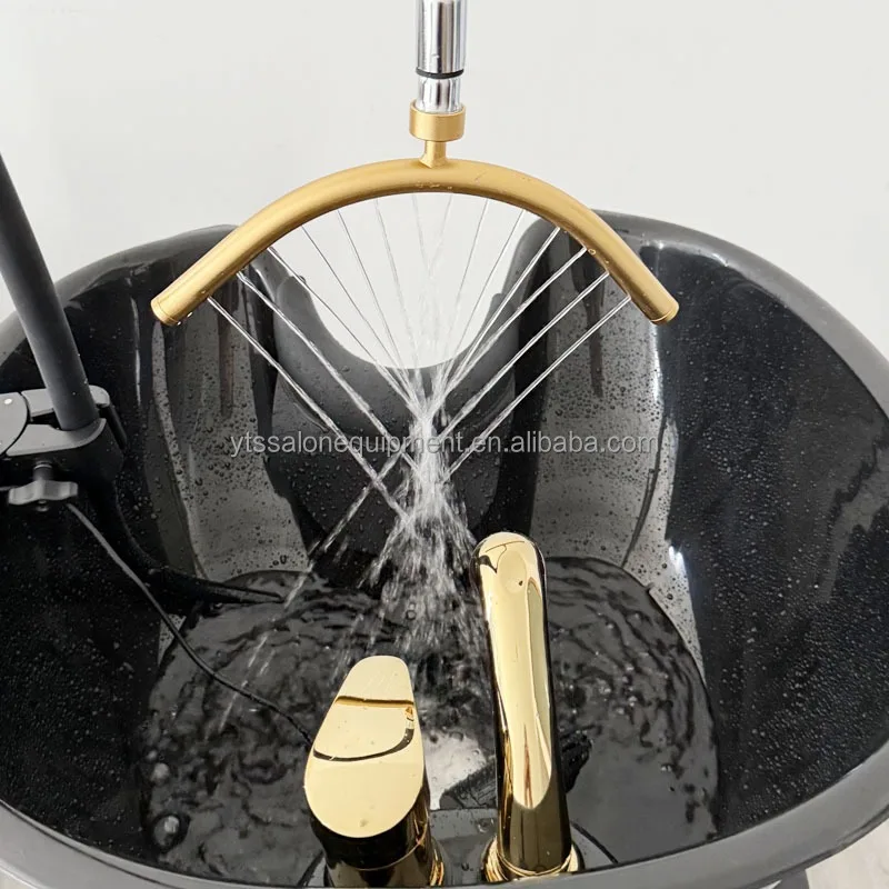 Luxury Modern Synthetic Leather Head Therapy Shower with Water Circulation Waterproof Commercial Salon Shampoo Chair