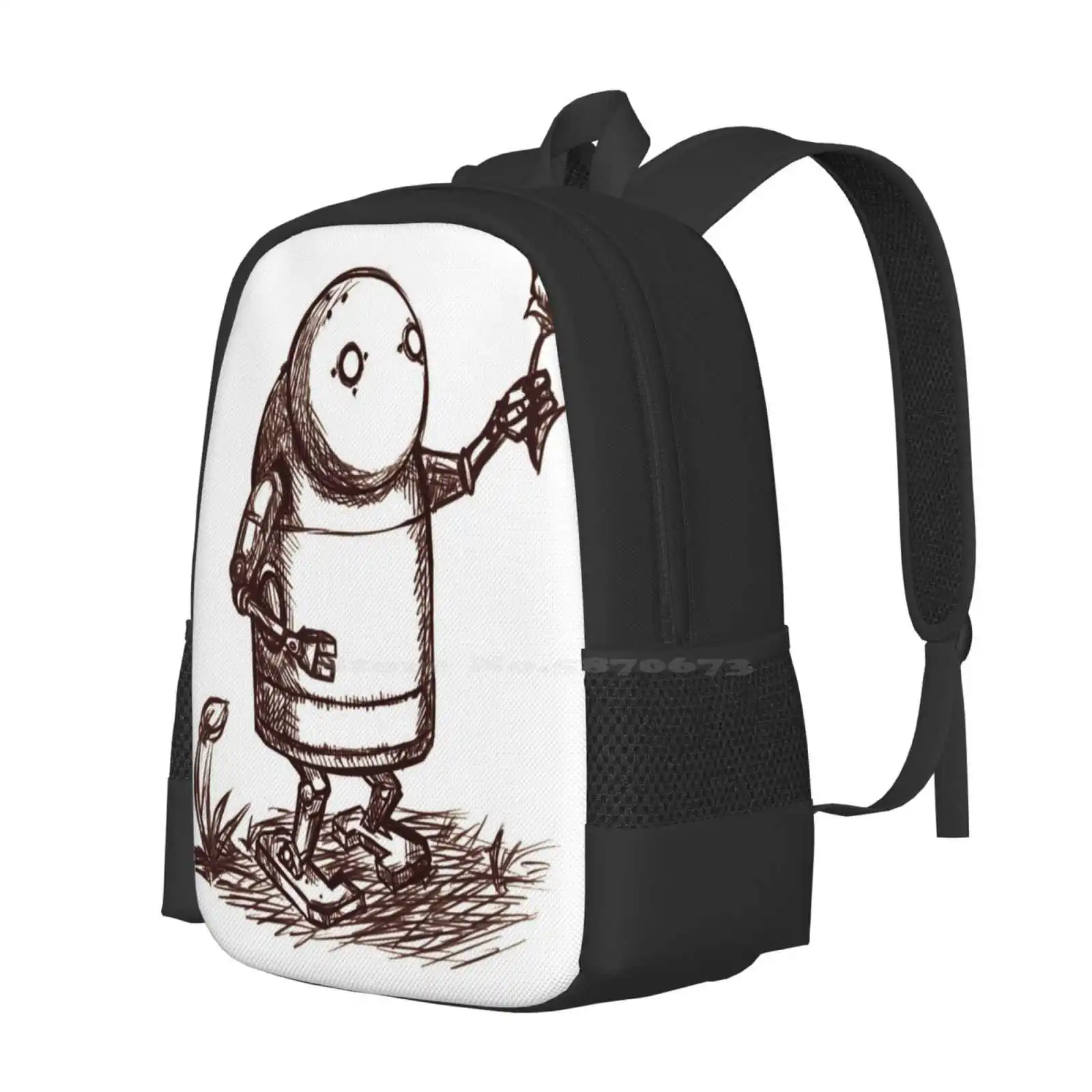 Nier : Automata Robot New Arrivals Unisex Bags Student Bag Backpack Nier Automata 2b Robot Love Peace