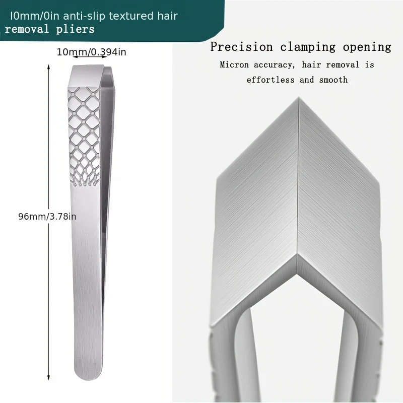 1/2pcs Set High-Precision Flat Nose 10MM Tweezers Stainless Steel Suitable for Men and Women High-Precision Hair Removal Clip