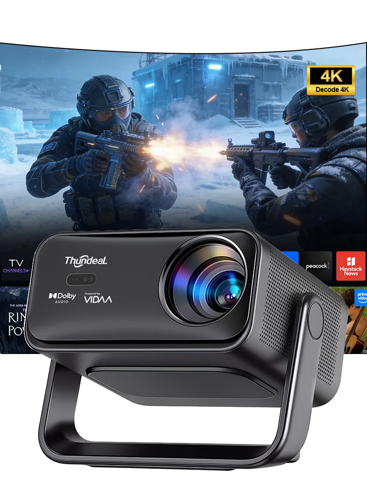 Projektor ThundeaL TD99W VIDAA Live TV Smart, 4000 ANSI, 4K, 50 W, Dolby, WiFi, Full HD 1080P, do kina domowego, na zewnątrz, do filmów i wideo — zdjęcie produktu 7