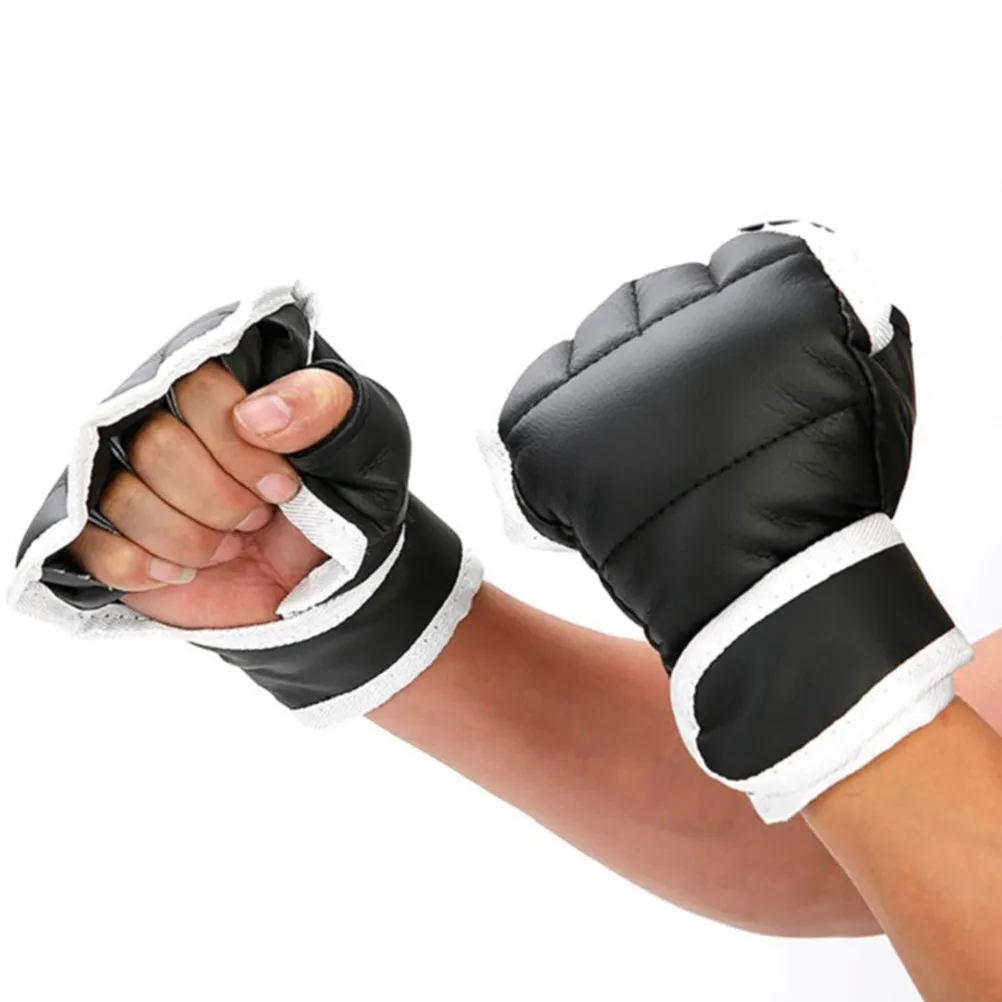 

1 пара боксерских перчаток без пальцев, легкие, портативные, для тренировок и спаррингов, профессиональное снаряжение для кикбоксинга, аксессуар для бокса