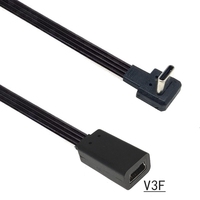 UP/Down/Left/Right Type C USB 3.1 Plug to 5pin Mini USB Female Charging Data sync Cable Adapter 10CM 20CM