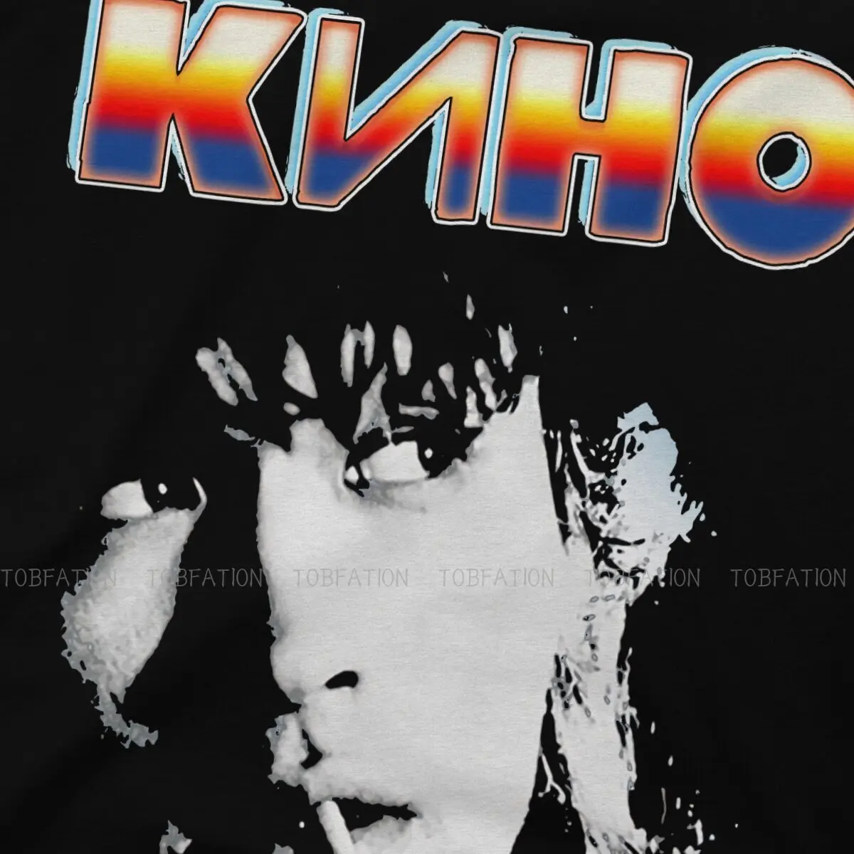 Smoking Man Classic  Newest TShirts Viktor Tsoi Kino Russian Singer Male Style Fabric Streetwear T Shirt Round Neck Oversized