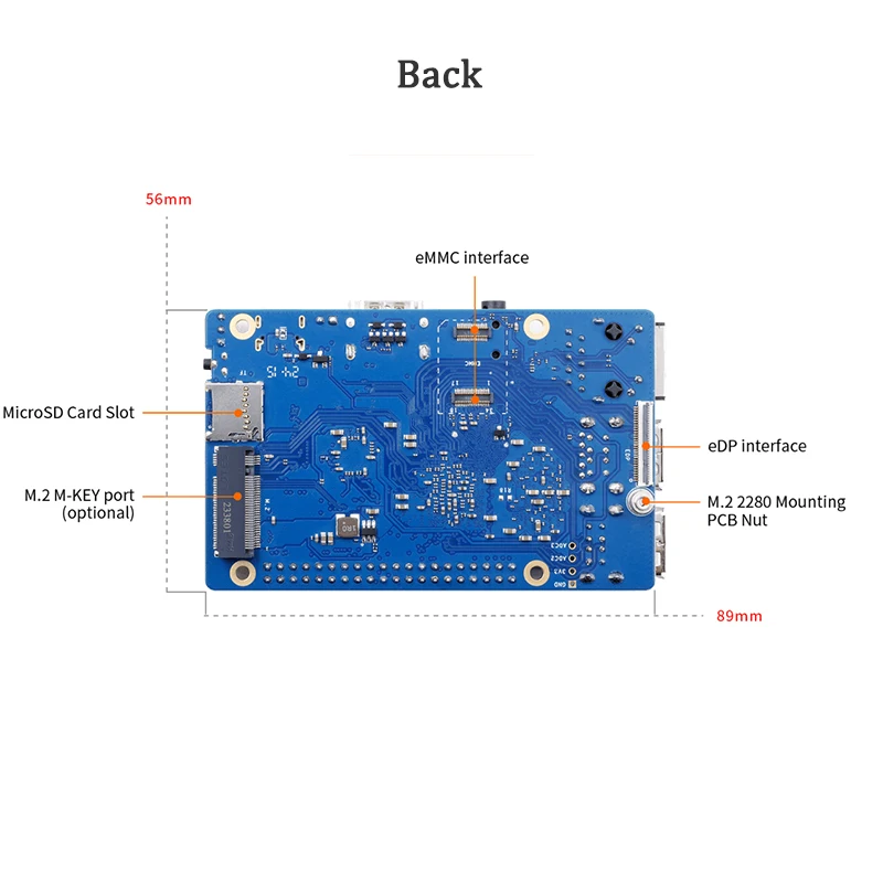 Мини-ПК Orange Pi 3B 8/4/2 ГБ ОЗУ Rockchip RK3566 WiFi5 + BT 5,0 гигабитный LAN-порт, одна плата, работающая на базе Android Linux OpenHarmony OS