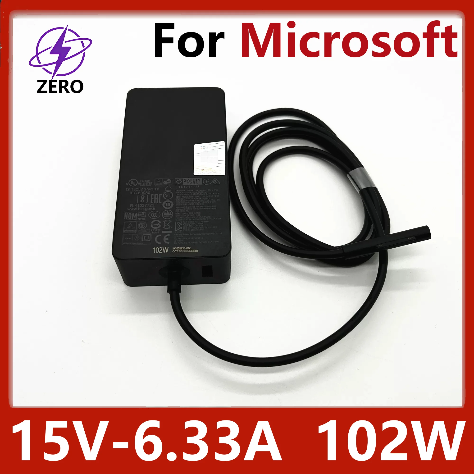 

Оригинальный адаптер-зарядное устройство для ноутбуков Microsoft Surface Pro 3 4 5 6 7 8 9, Book 1 2, мощностью 102 Вт, 15 В, 6.33 А