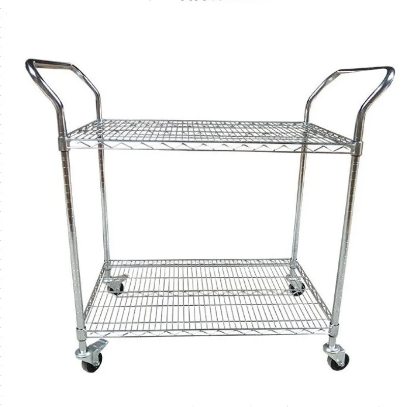 

Chrome-plated mesh anti-static trolley, wire mesh, material trolley to pull goods