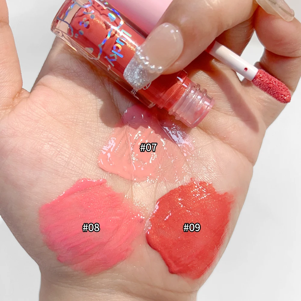 Brillo de labios hidratante resistente al agua, brillo de labios brillante de diamante, brillo de labios Sexy, maquillaje de tinte de labios de gelatina, 3 piezas por juego